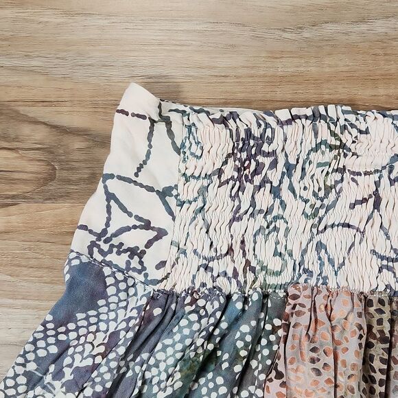 🔺️Santika Cream Print Fully Lined Panel Skirt Large - Picture 5 of 8